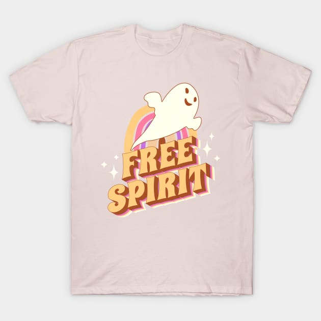 Free Spirit - 60s retro ghost T-Shirt by BooBunny Shirts